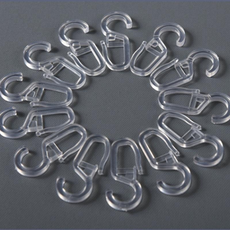 Pack Of 100 Curtain Rings with Clip 30mm Inner Diameter Plastic Hooks For Poles And Rod Drapery And Shower Hanging