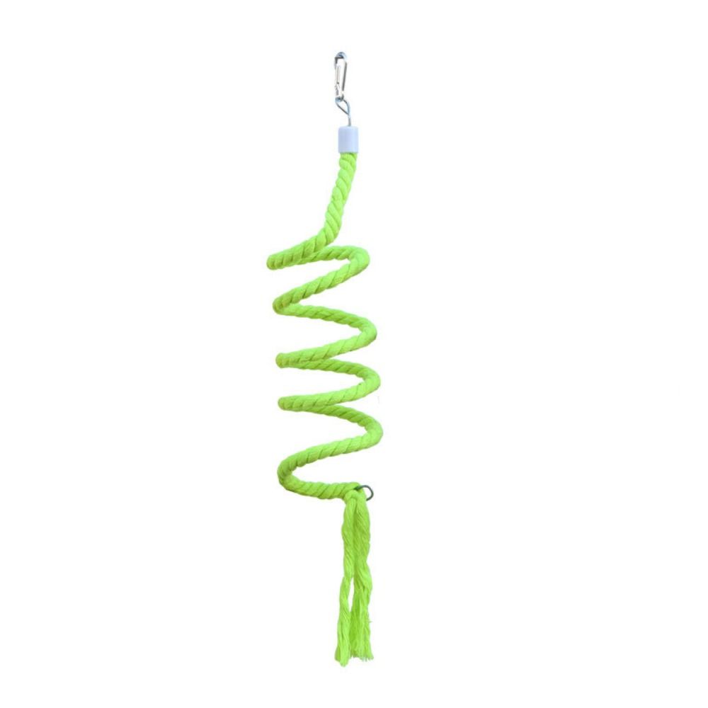 Flexible Budgie Chew Toy Cotton Parrot Bell Stand Perch Cotton Rope  Cockatiel Swing Bite