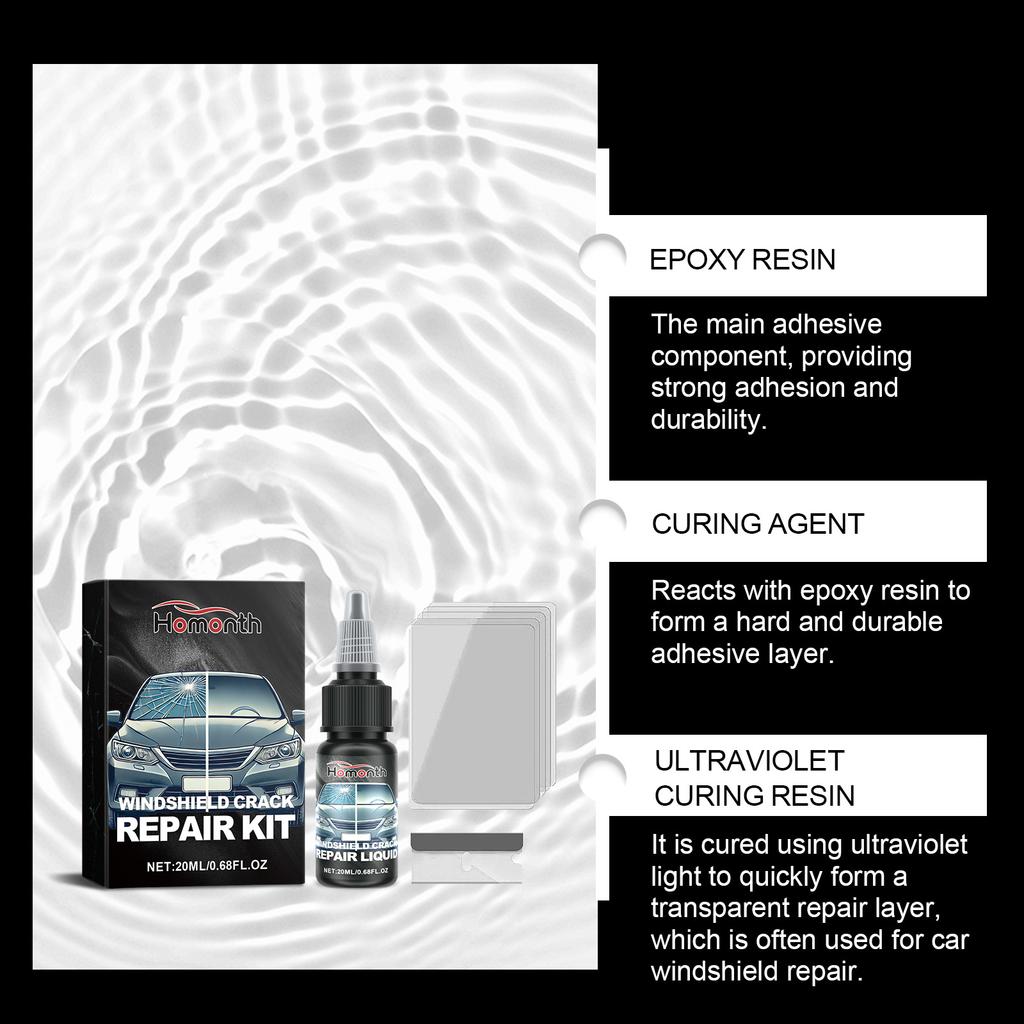 Car Windshield Cracks Repair Kit Easy Repair Cracks Windscreen Scratch Restoration Protective Auto Glass Nano Repair Fluid Set