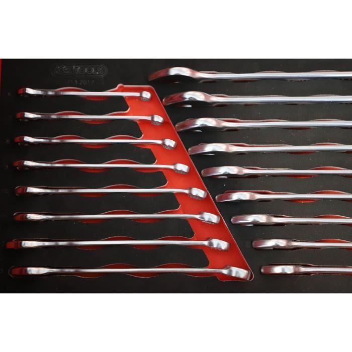 Module - KS TOOLS - 713.2017 - Module de clés mixtes Ultimate - Module pour servante d'atelier - 17 clés de 6 à 22 mm - Taille 1/3