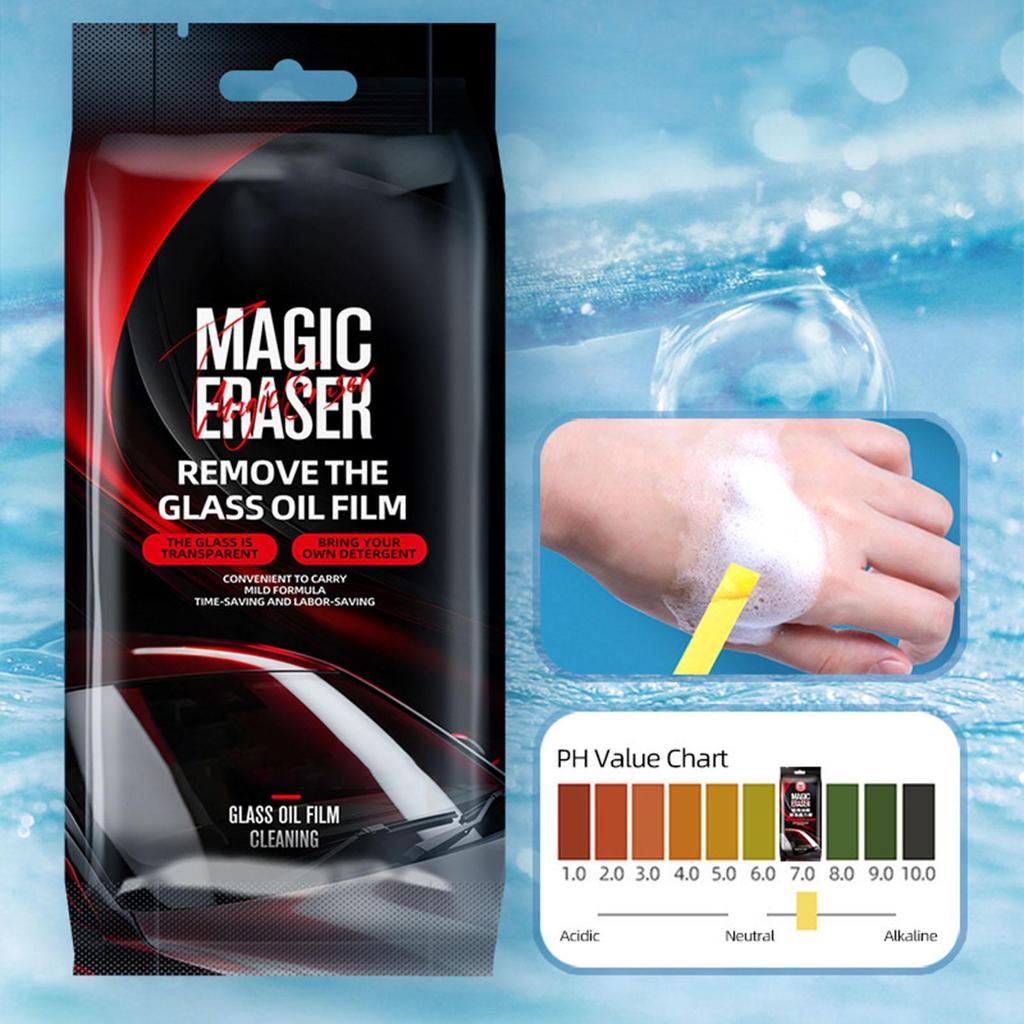 Windshield Oil Film Remover 5 Pieces Auto Cleaning Supplies Car Glass Stain Removal Sponge For Detailers Drivers Road Trips