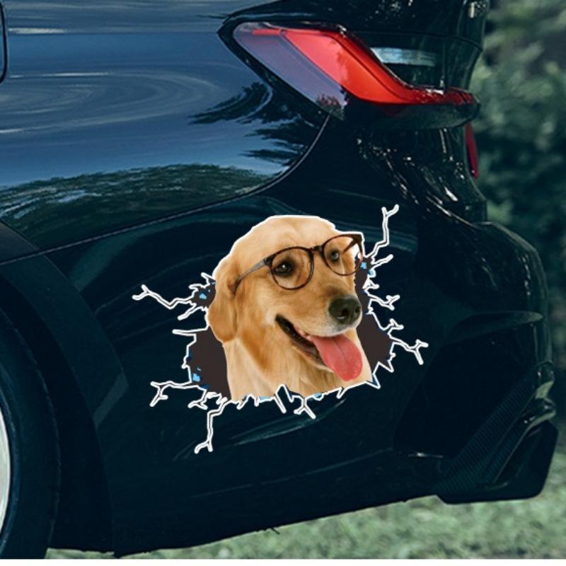 Cute Car Accessories Stickers Personalized Dog 3D Three-dimensional Stickers Body Scratches Block Cartoon Car Stickers
