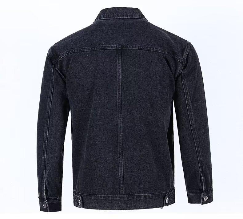 Men's Durable Denim Workwear Jacket for Construction and Welding