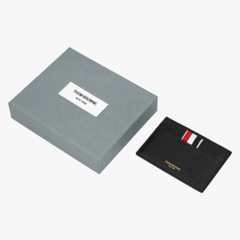Thom Browne Pebble Grain Goose Embroidery Three Stripe Tab Card Case Uaw071a 00198 001