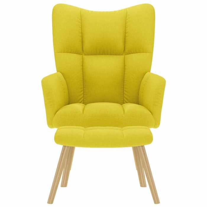 VidaXL Chaise de relaxation avec repose-pied jaune clair tissu, chaise, fauteuil relax, fauteuil relax en tissu, chaise de 4016787