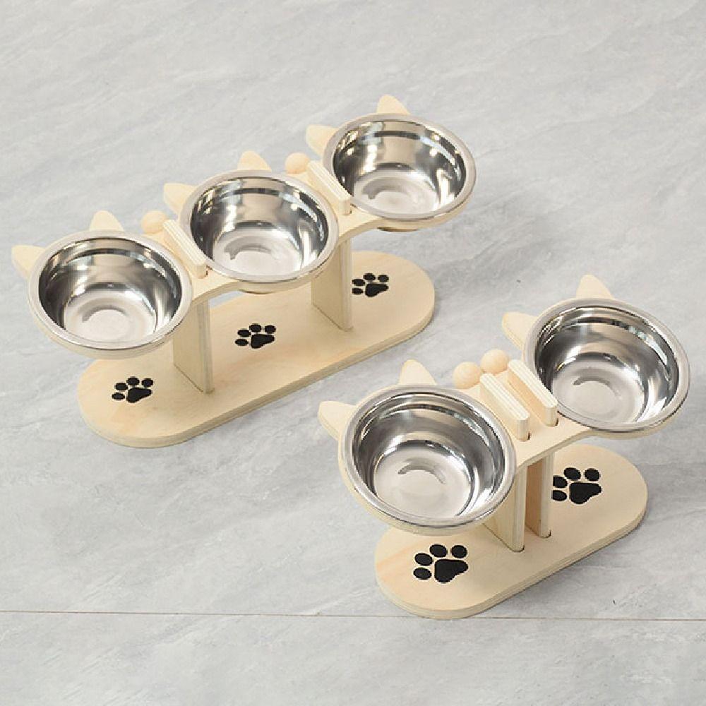 15 ° Slant Cat Food Water Bowl Anti-flip Elevated Pet Feeder Bowl  Household