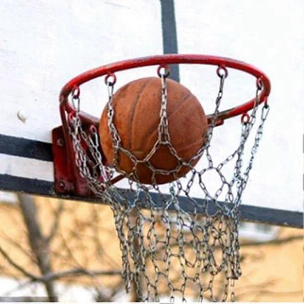 Sport Iron Chain Basketball Net Outdoor 12 Standard Heavy Duty Basketball Goal Replacement Net,Silv