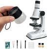 Kids Microscope Kit 200x 600x 1200x Biological Science Stem Toy Hand Loupe School Educational Pocket Microscope with LED Light