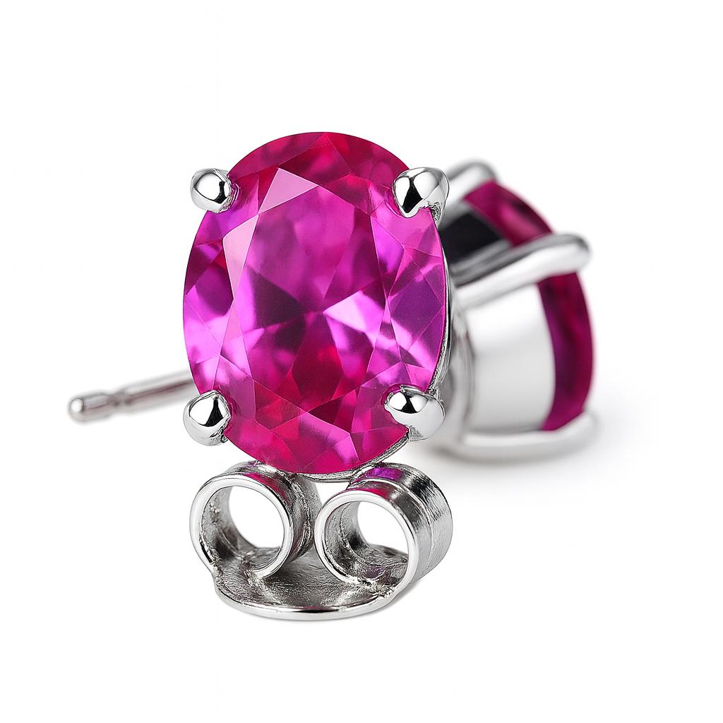 Natural Certified 15.33 Ct Loose Gemstone 925 Sterling Silver Pink Ruby Earrings