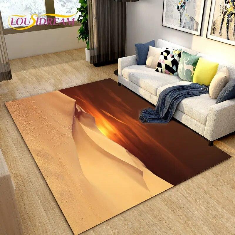 Nature Scenery Desert Sand Area Rug Large,Carpet Rug for Living Bedroom Sofa Doormat Decoration,Children Play Non-slip Floor Mat