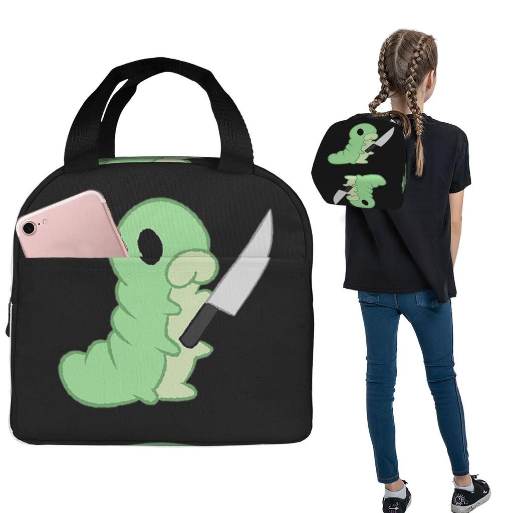 Hollow Knight Grub With A Knife Insulated Lunch Bag for Women Kids Portable Food Boxes Thermal Lunch Box Tote