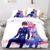 Nouveau Ensemble de Linge de Lit Darling In The Franxx Couvre-lit Simple Jumeau Complet Queen King Size Ensembles de Lits Aldult Kawaii Housse de Couette Famille 23 pièces
