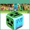 Minecraft Colourful Changing Alarm Clock With Lcd Screen Calendar For Use Home