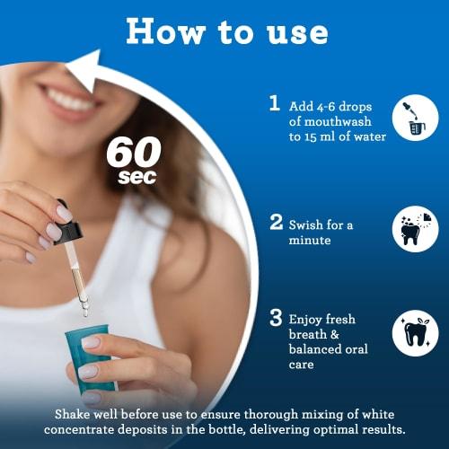 GuruNanda Concentrated Mouthwash, Helps with Bad Breath, Promotes Teeth Whitening, Made with 100% Natural Essential Oils, 1 Bottle Equals 300 Rinse, F