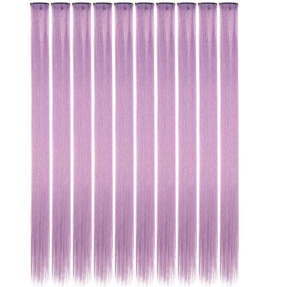 10PCS/Pack Colored Party Highlights Clip in Hair Extensions for Girls 18 Inches Omber colors Straight Hair Synthetic 2027