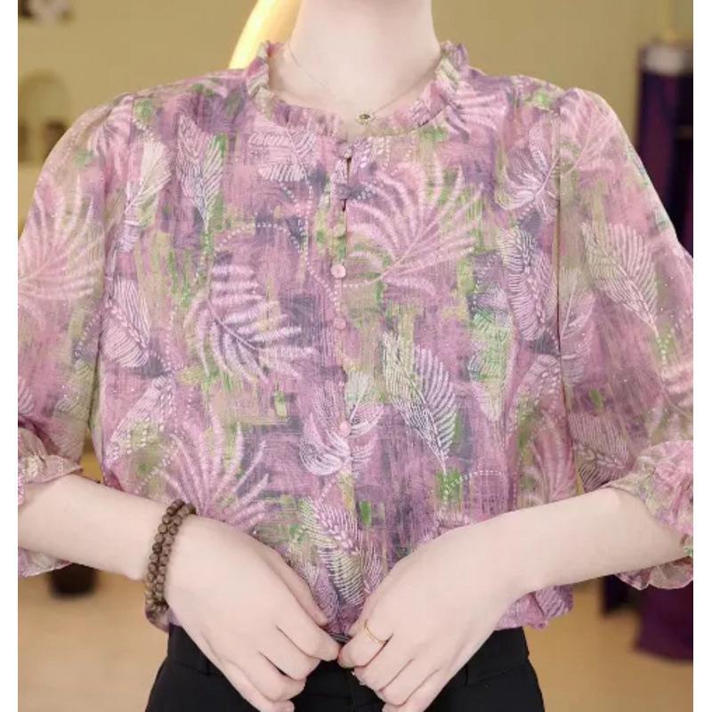 2026 Spring/Summer Elegant Purple Blouse for Women L