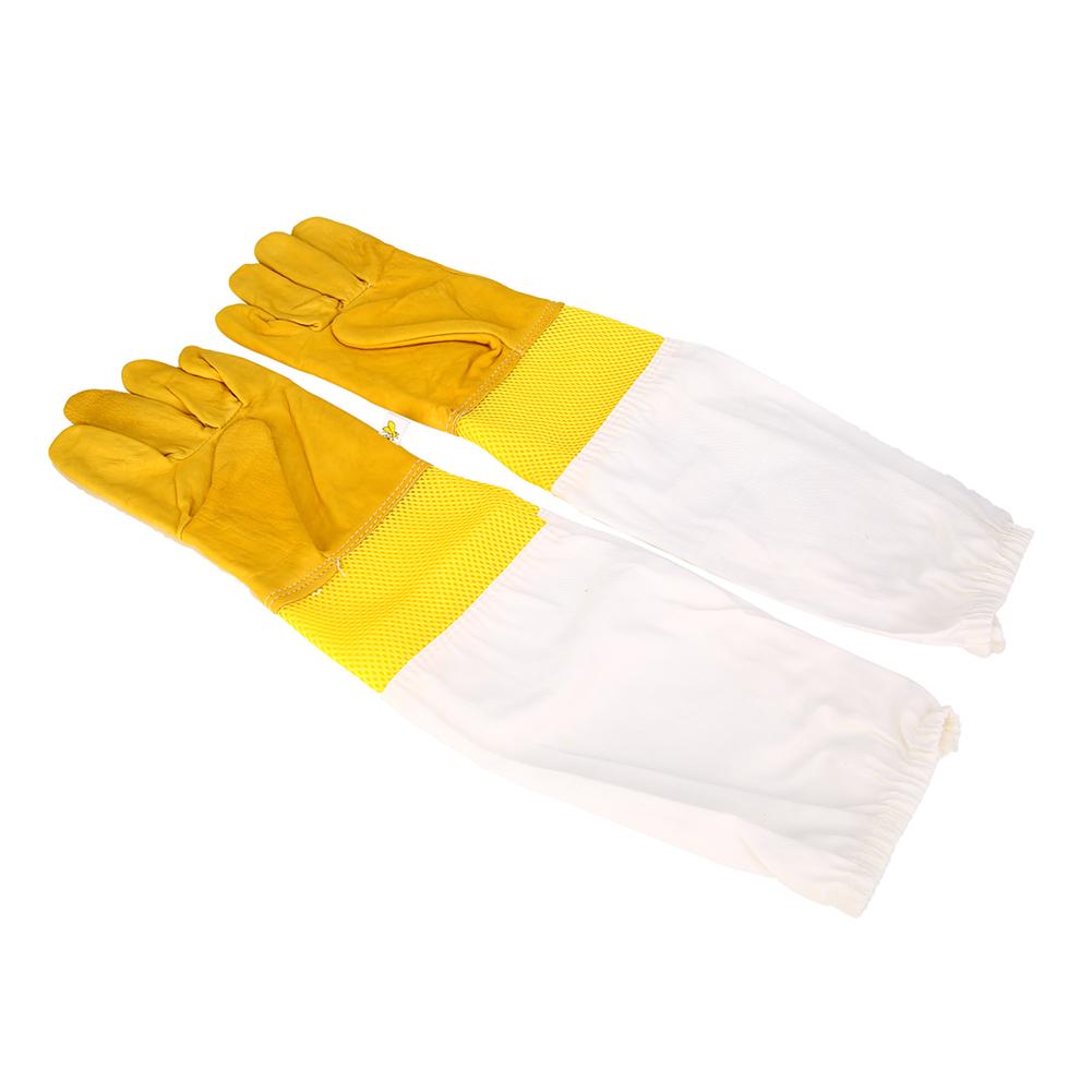 1 Pair XL Beekeeping Gloves Goatskin Bee Keeping w//Vented Beekeeper Long Sleeves