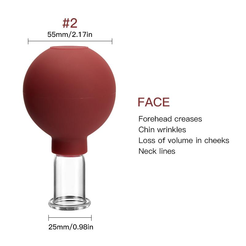 Rubber Massage Body Cups Glass Vacuum Cupping Anti Cellulite Suction Cup Massager for Face Facial Skin Lifting Tools