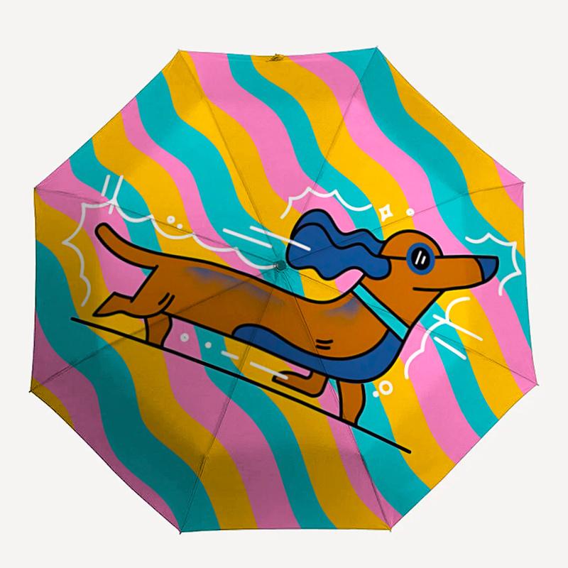 

1pc Dachshund, Colorful Automatic Open/close Umbrella, 8-Rib sturdy structure, Portable Travel Umbrella, Parties, Everyday Use,47