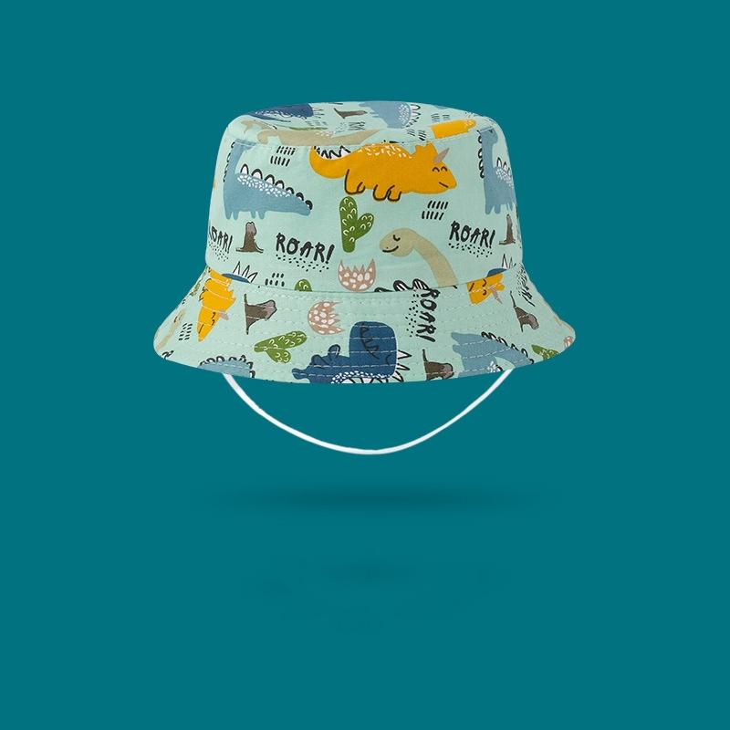 Kids Bucket Hat For 1-3 Years Old Toddlers Cute Fish Dinosaur Pattern Outdoor Uv Protection Breathable Sun Hat For Baby