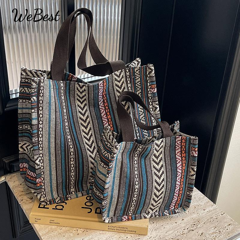 

Large Capacity Ethnic Style Tote Shoulder Bag for Women