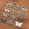 6 Styles European and American Mysterious Black Butterfly Alloy Pendant Charm