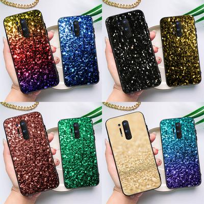 Aqua Blau Regenbogen GLITTER SPARKLES Telefon Fall Für Realme 6 7 8 Pro 8i GT Neo 2 Master C3 C21 OnePlus 9 Pro 9R 8T Nord2 Abdeckung