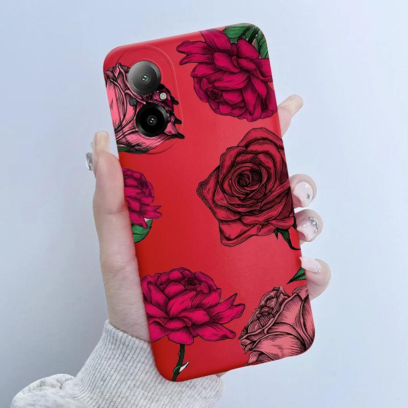 For Realme C67 4G RMX3890 Phone Case Butterfly Flower Girl New Design Soft Silicone TPU Back Housing for Oppo RealmeC67 Covers