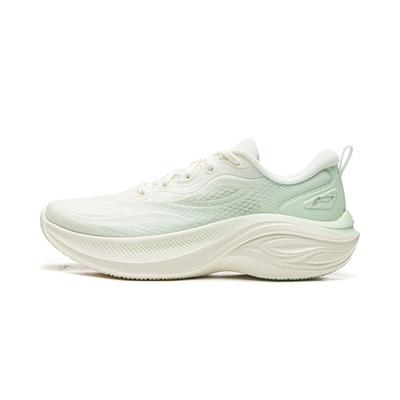 Li Ning Cushioning Abrasion Resistant Slip Resistant Lightweight Low Top Casual Running Shoes Women's White Green ARSW112-4
