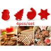 4ks DIY vánoční stromeček Sněhulák Plastová forma na pečení Kuchyňská vykrajovátka na sušenky Píst na pečivo Fondant Pomůcky na zdobení dortů