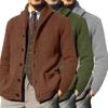 Lapel Long Sleeve Pockets Ribbed Cuffs Thickened Cardigan Sweater Men Autumn Winter