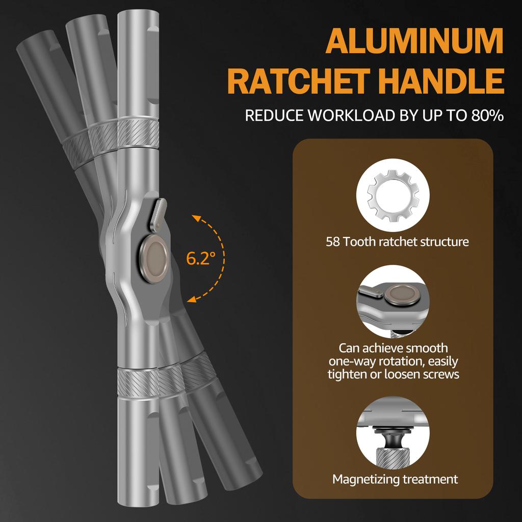 24 in 1 Screwdriver Set Ratchet Allen Wrench Set Multi-function Screwdriver Kit with Removable T Handle for Repair Hand Tools