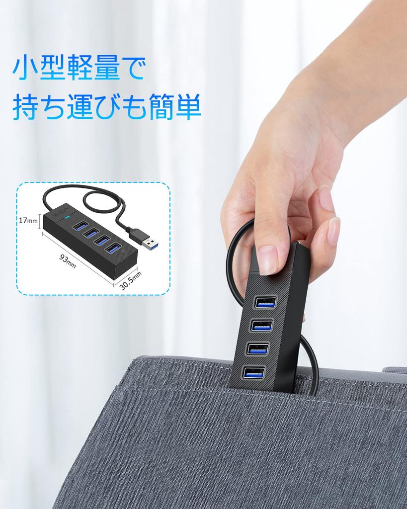 SAN ZANG MASTER USB 5Gbps No USB Expansion Drivers Compatible with and Chromebook 4-Port 3.0 Hub, High-Speed Transfer, Lightweight, Required, Windows,