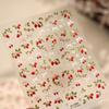 Spring Strawberry Vine 5D Nail Art Stickers Garden Fresh Red Strawberry Green Leaves Flower Cherry Branch Bow Nail Decals DIY