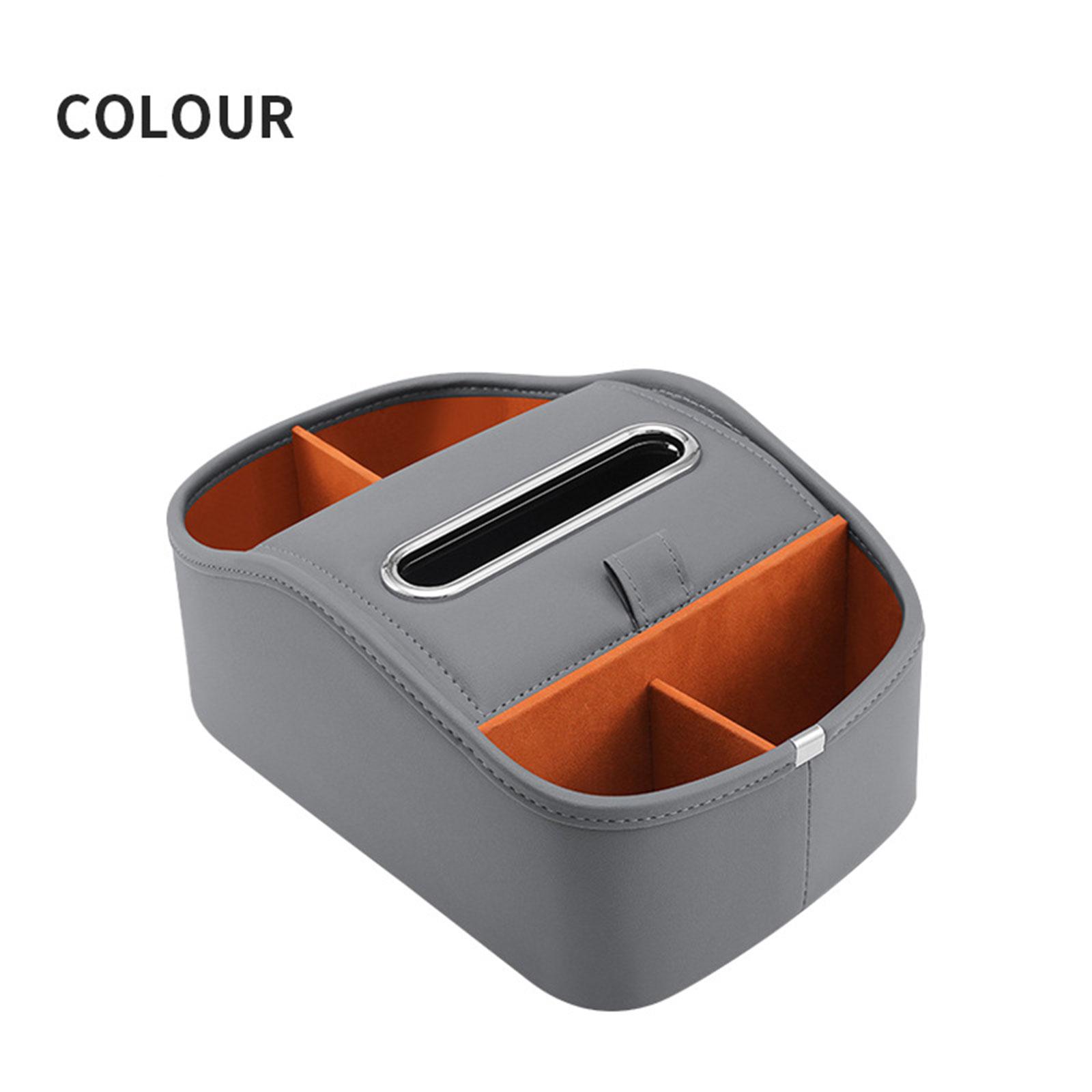 

Многофункциональный автомобильный ящик для хранения вещей, кожаный подлокотник центральной консоли автомобиля, держатель для стаканов, органайзер для салфеток для автомобильных аксессуаров серый