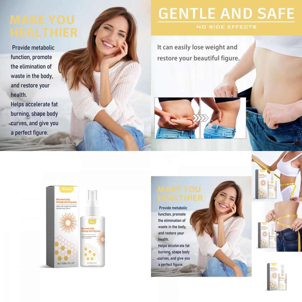 Ximonth Bee Venom Lymphatic Slimming Spray For Reducing Swelling And Firming Skin