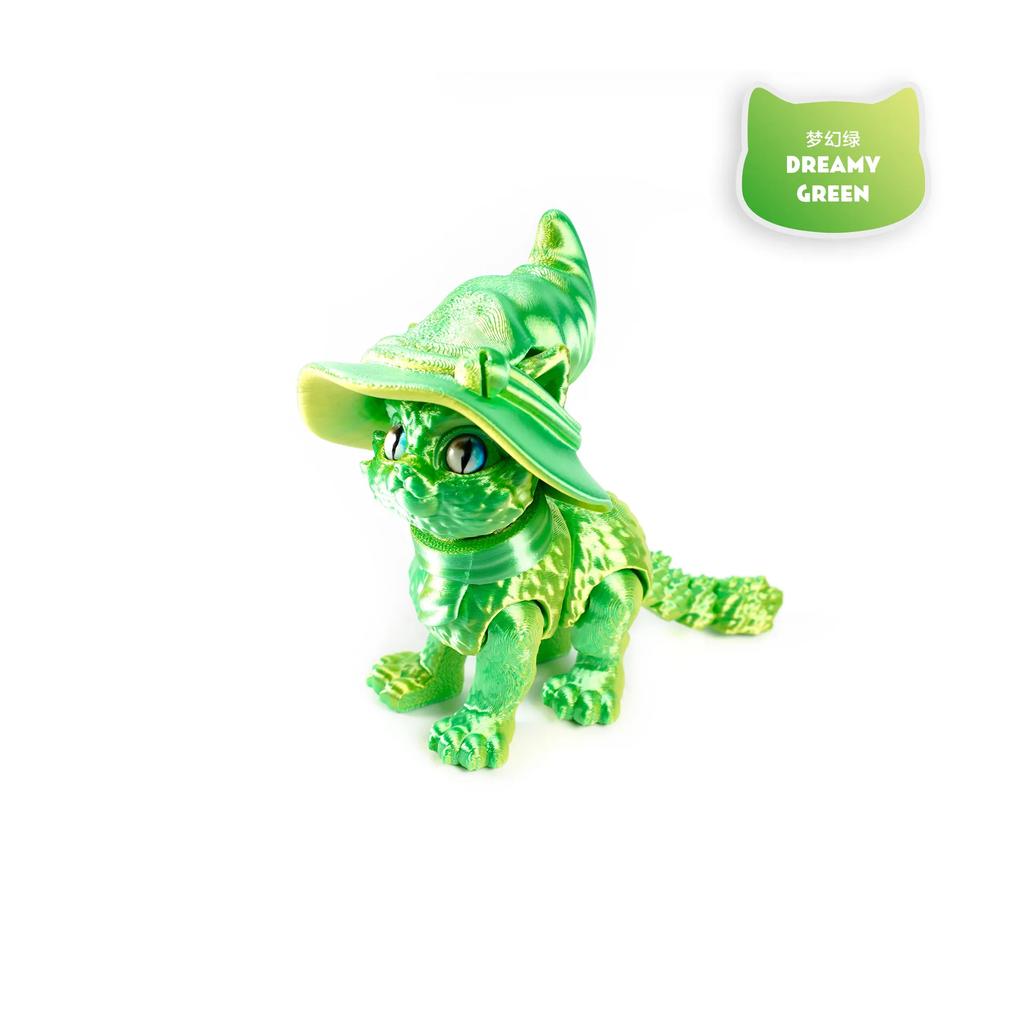 3D Printed Magic Cat Animals Toys Realistic Hairless Figurine Articulated Cat Fidget Toy for Cat Lover Collector Home Decoration