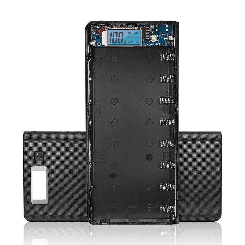 Solderless 8-Section 18650 Battery Box DIY Power Bank Kit with LCD Screen