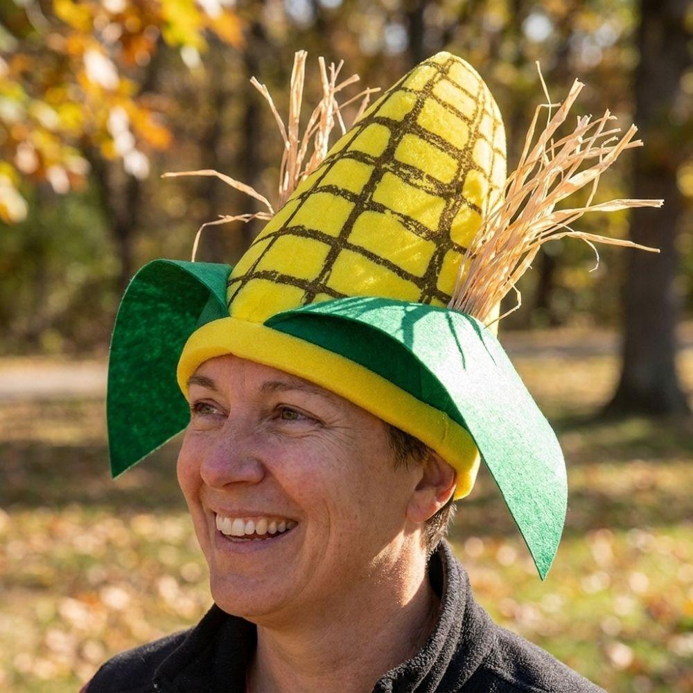 Comfortable Elastic Fit Corn Shaped Funny Party Hat Soft Felt Quirky Cosplay Cap  Cosplay Event