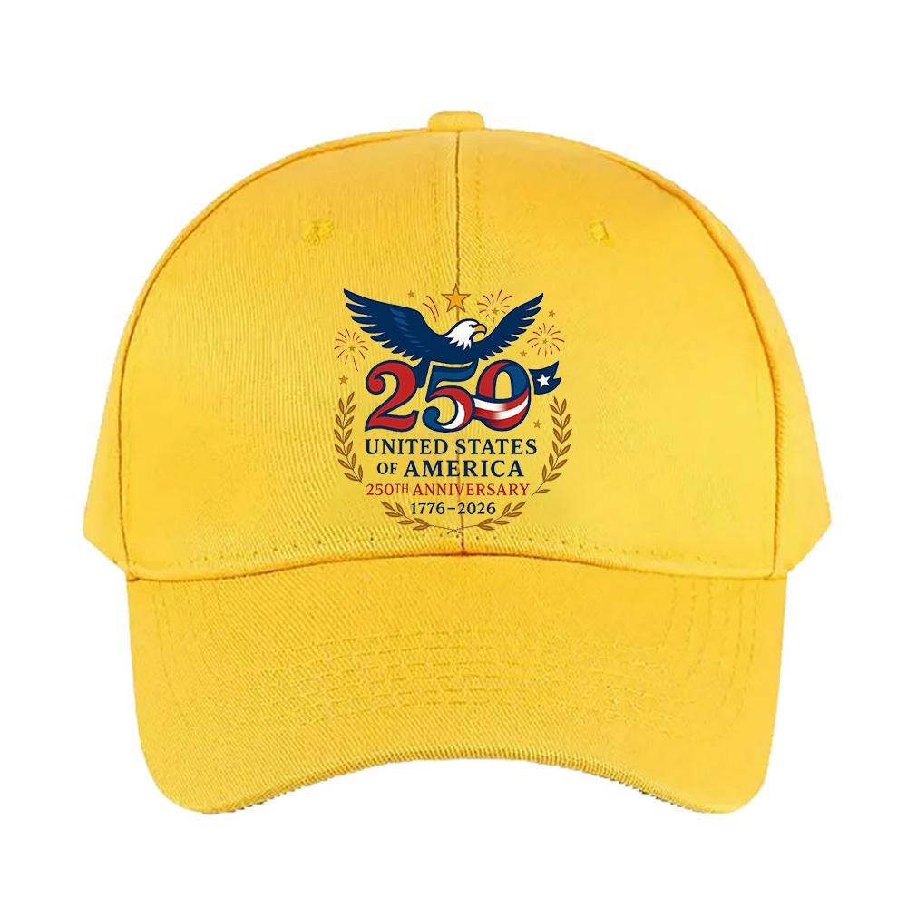 United States of America Th Anniversary Woman Man Baseball Cap Adult Adjustable with Curved Brim Hiking Fishing Hat