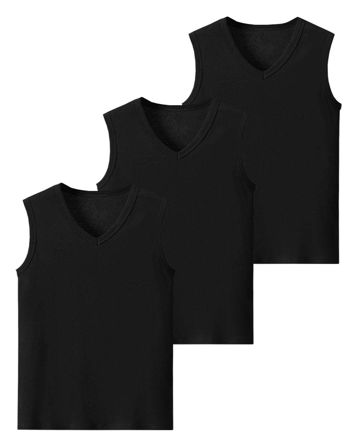 

Sukinana Безрукавные или Майки Однотонные Антибактериальные и Мягкие Майки Черные Мужские Майки с V-образным вырезом, 100% хлопок, 3 штуки 5 штук, Топы, Футболки,