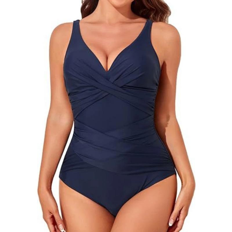 

Винтажный слитный купальник Сексуальный купальный костюм с принтом для женщин Летний монокини Купальники Купальные костюмы Бохо Женские купальники XXL темно-синий