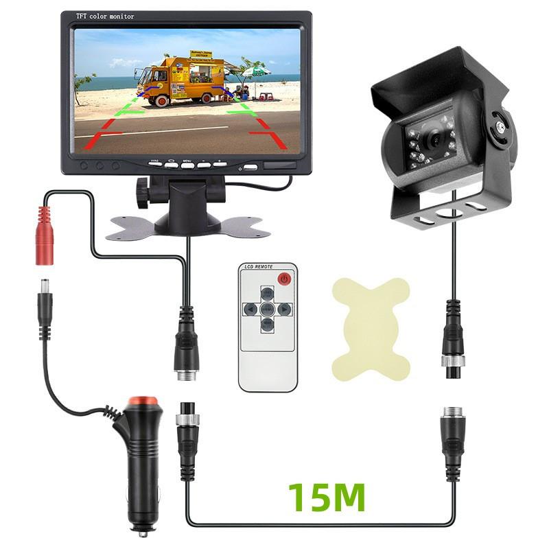 7 Zoll 9-36V 1024*600 Bildschirm Universelles LKW-Parkdisplay HD Rückfahrkamera mit Bildschirm Auto Rückfahrkamera Monitor