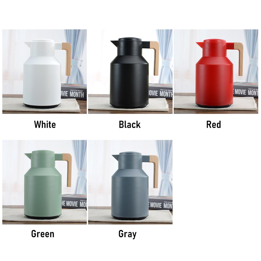 Caraffa termica per caffè da 1 litro Caraffa termica a doppia parete Thermos con bollitore per acqua con manico in legno