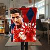 Robert Lewandowski pattern Flannel Blanket, High quality Comfortable for All Seasons, Home Decor, Warmth and Comfort, Perfect for Gifts.