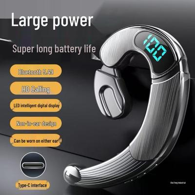 2024 In-Earless True Bone Conduction Bluetooth Ear-Hook Headphones with 5.3 Chip and Extended Battery Life