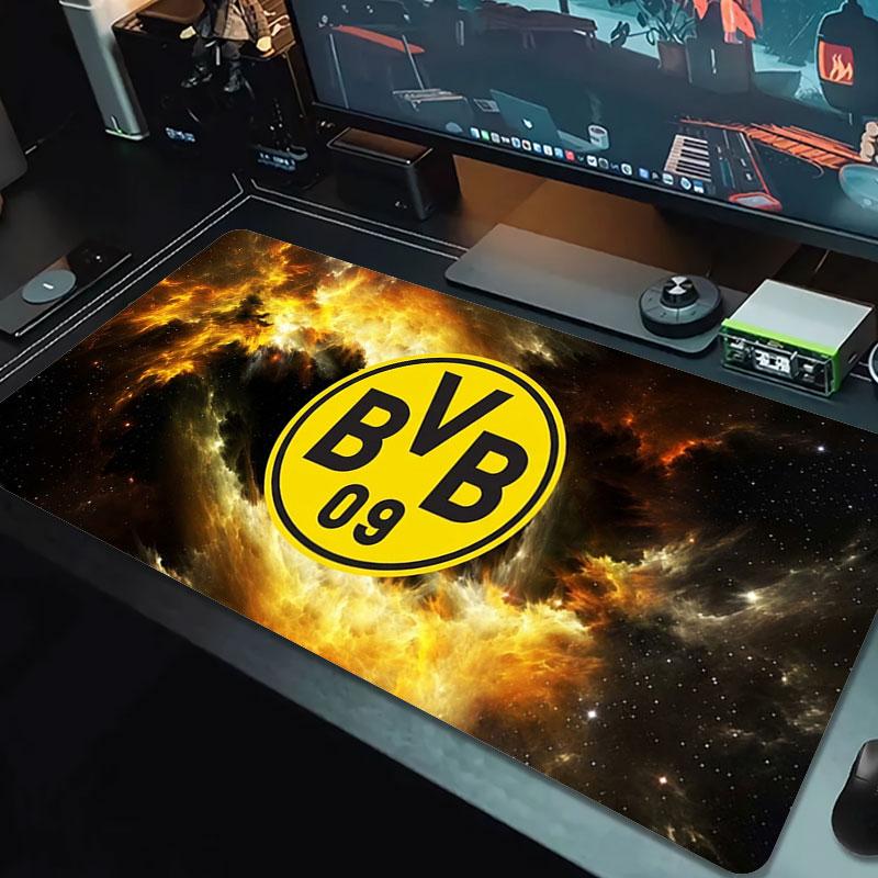 Borussia Großes Mauspad Große Gaming-Tischunterlage Rutschfest Laptop Tablet Großes Mauspad XXL Matte Mini-PC Spielmatte Mit Verriegeltem Rand