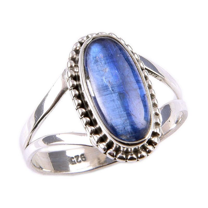Natural Kyanite Gemstone Handmade 925 Solid Sterling Silver Gift Ring S.8 R3N23
