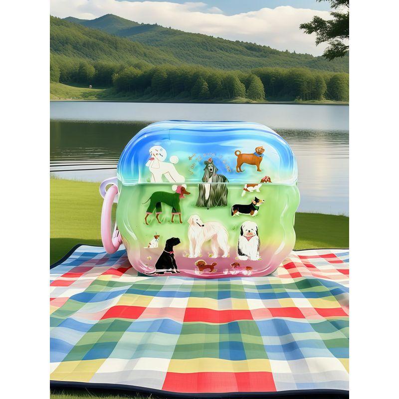 

Earphone Sleeves Cute Airpodspro2 Earphone Case Women Three Generation Wireless Bluetooth Headset Protective Case 3 Generation Soft New Summer Feeling Apple AirPods 2 Gradient Dog Headset