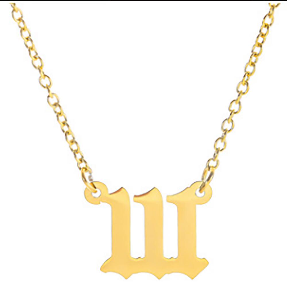 

Цифровое Потрясающее Ожерелье из Сплава Персонализированный Шикарный Аксессуар Универсальный для Повседневной Носки и Мероприятий Специальный Gold Number 111